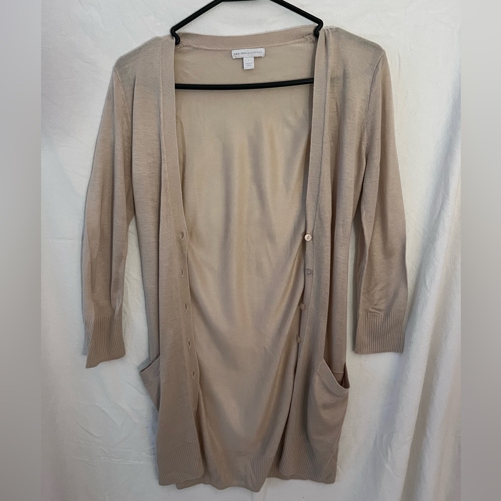 New York & Company Tan Cardigan